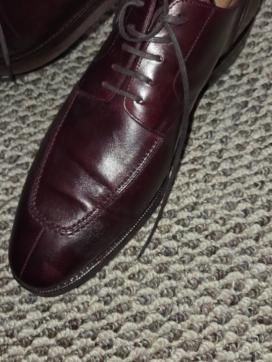 Cobbler Union Oxblood Burgundy Calfskin Norwegian Split Toe Derby UK 11 US 12 main image 5